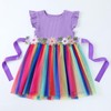 HILEELANG Little Girls Rainbow Tulle Tutu Easter Party Dress Purple