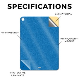 Glossy Glitter Tablet Skin Compatible with Apple iPad Air 11" (M3) 2025 - Solid Blue - Premium 3M Vinyl Protective Wrap Decal Cover - Easy to Apply | Crafted in The USA by MightySkins