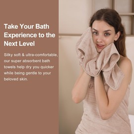 Mistyrose 4 Pack Oversized Bath Towels Set, Orange 35"x70" Extra Large Towel Microfiber Soft XL Bath Sheet Super Absorbent Bathroom Towels Set Quick Dry Plus Size Shower Towels for Family Hotel Dorm