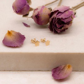 CARISSIMA Women 9 ct (375) Yellow Gold 5.3 mm Flower Stud Earrings