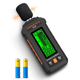 Sound Level Meter, POROMETISTO 30-130dB Noise Decibel Meter with A/C Weighted, ±1.5dB Accuracy, Data Hold, SPL Tester for Home, Factory, Office & Noisy Neighbors