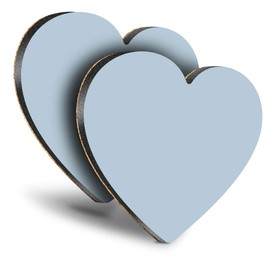 Destination Vinyl ltd Great Coasters (Set of 2) Heart - Light Blue Duck Egg Colour Block Drink Glossy Coasters/Tabletop Protection for Any Table Type #45543