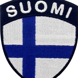 Finnish Shield Flag Embroidered Iron-On / Sew On Patch