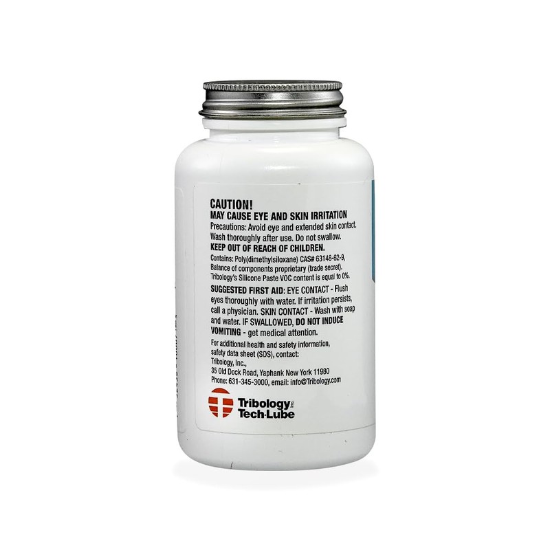 Tribology Tech-Lube Silicone Paste with Brush, Clear, 8 oz -