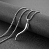 HZMAN Italian Horn Necklace for Men Women High Polished Stainless