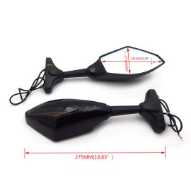 HONGK Blue Led Turn Signal Mirror Smoke For Honda CBR900 Hayabusa Katana Yamaha R6 R1