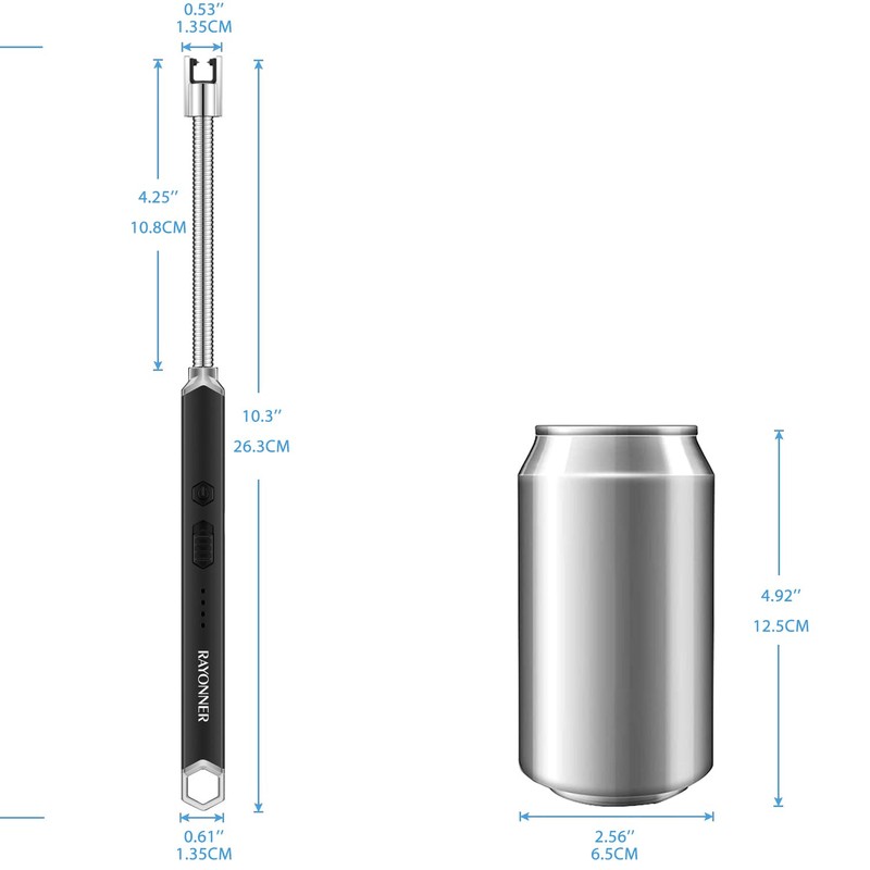 Rayonner USB Rechargeable Electric Candle Lighter Windproof Plasma Arc Lighter