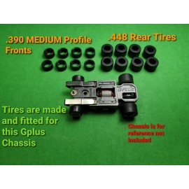 Racer8838 Silicone tires AFX G-PLUS AURORA MEDIUM profile FRONTS & REARS Upgrade Set 16 Tires HO Slot Car