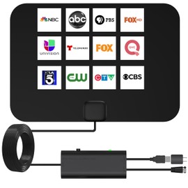 Five Star Ultra Thin Amplified Indoor HDTV Antenna – High-Performance Digital TV Antenna, Powerful Signal Booster, 60 Miles Range, Supports 4K 1080P HD for Local Channels, NEXTGEN TV