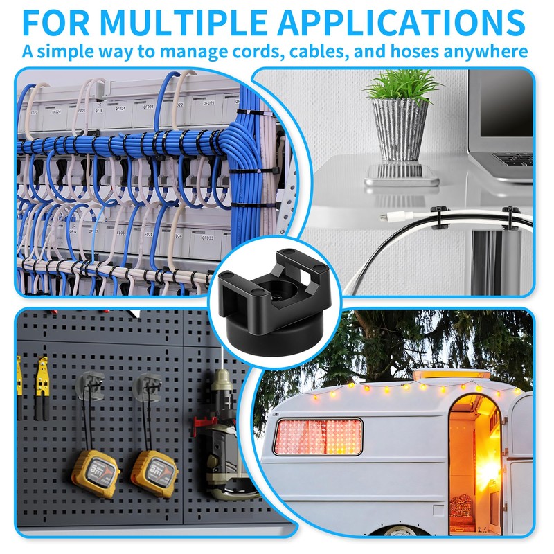 XHTTFDC Magnetic Cable Ties set,20 Magnetic Zip Tie Mounts with