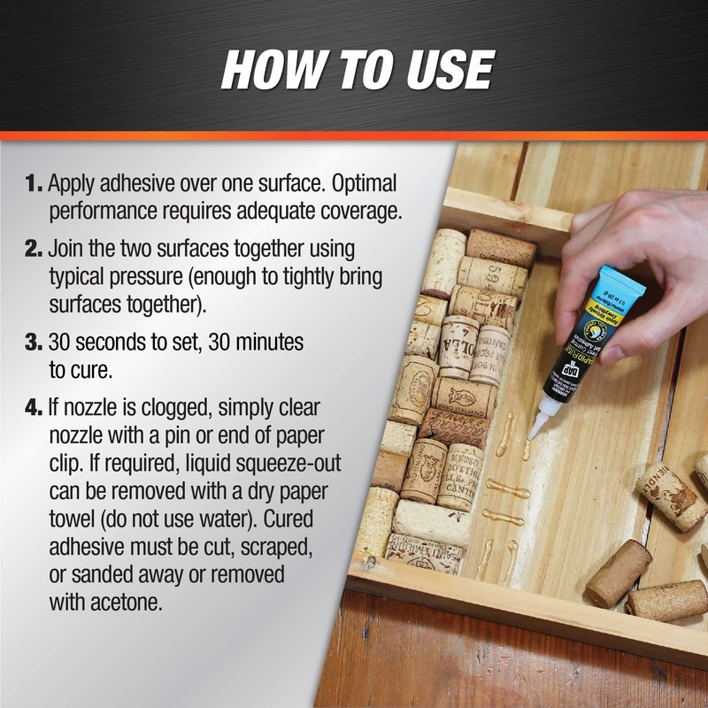 DAP RapidFuse Super Glue Gel Adhesive, Clear, 0.7 oz (7079800178)