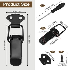 10 Spannverschluss 40 Schwarze Schrauben 1 Kreuzschlitzschraubendreher Einfach Montiert für Schubladen Kistenverschluss &Toolbox Einfacher Verschluss Garantiert Verbindung