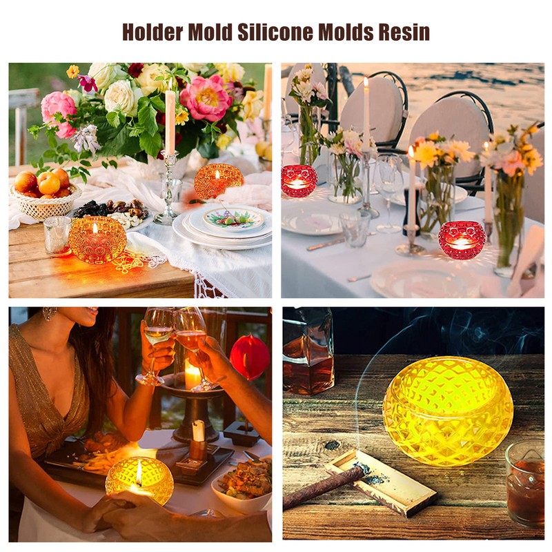 2Pcs Resin Candle Holder Mold Irregular Shape Design Deformable Practical