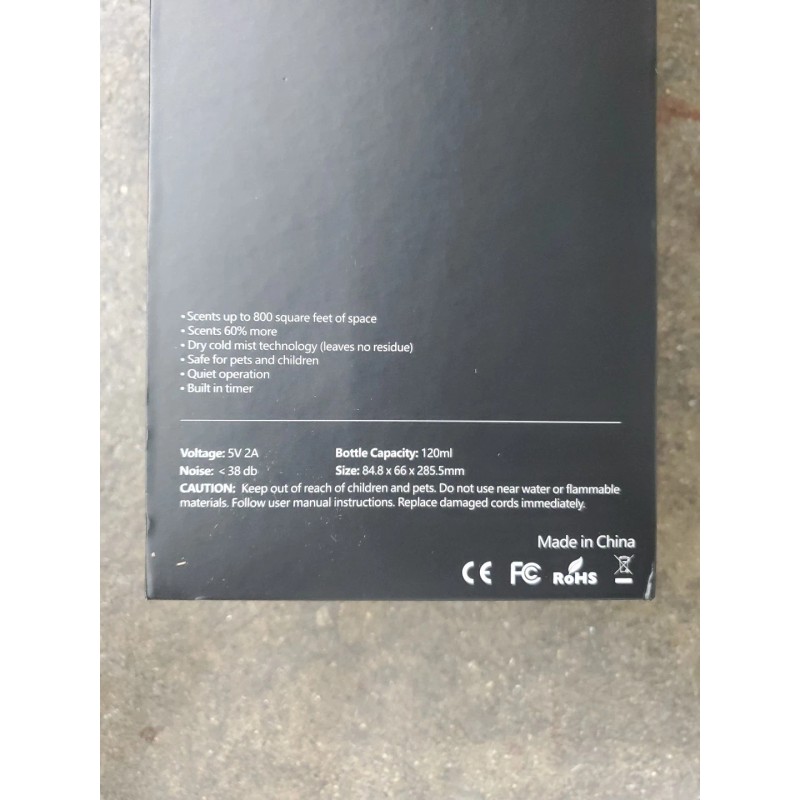 Waterless Scent Diffuser 11.20 In- 800 Sq Ft Coverage -Black