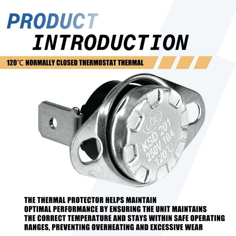 KSD201 120 Normally Closed Thermostat Thermal Fuse Temperature Control Switch