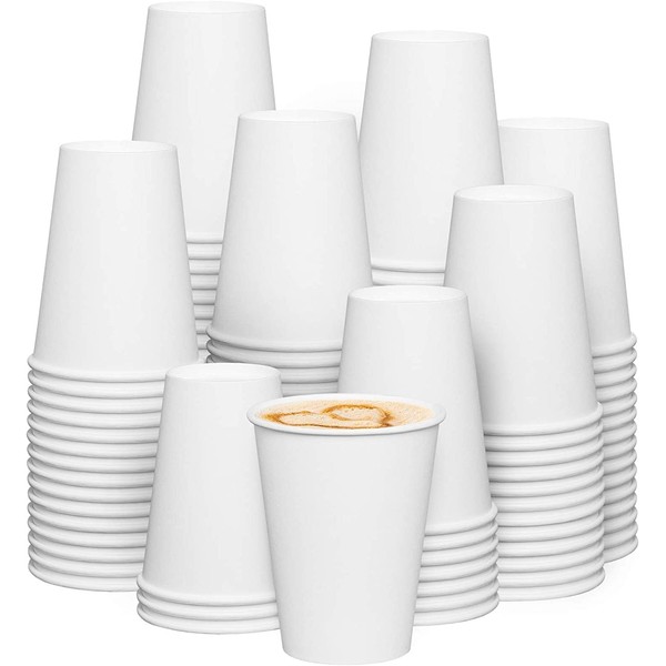 [300 Count - 6 oz.] White Paper 230gsm Hot Coffee Cups