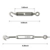 HEVERP M6 Stainless Steel Hook & Eye Turnbuckle, O to