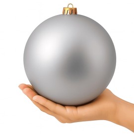 XL Christmas Baubles Diameter 20 cm - Christmas Tree Baubles - Shatterproof and Shockproof - Christmas Tree Decoration - 1 Piece - Tree Decoration Christmas Decoration - Silver - Matte