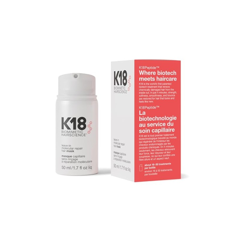 K18 Hair - Mascarilla capilar reparadora molecular Leave-In, máscara unisex,