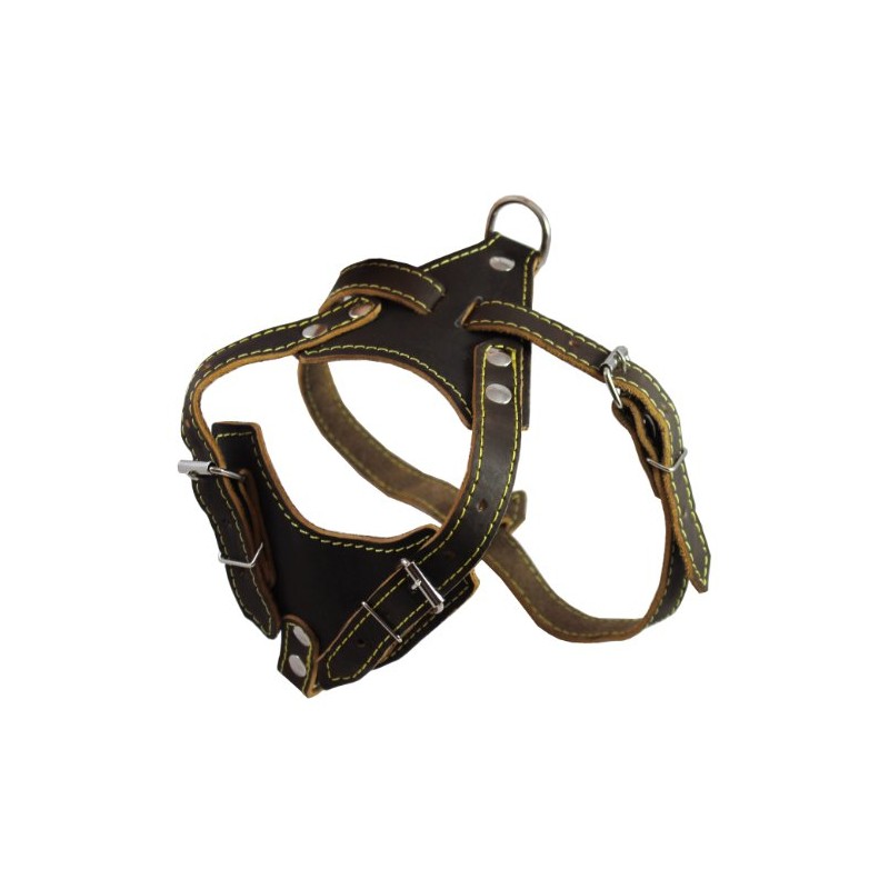 Real Leather Dog Harness, 24.5"-28" Chest Size, 3/4" Wide Medium