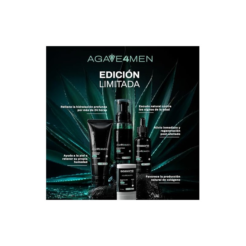 Seasons Kit Agave 4 Men - Rutina Facial Masculina Antiedad