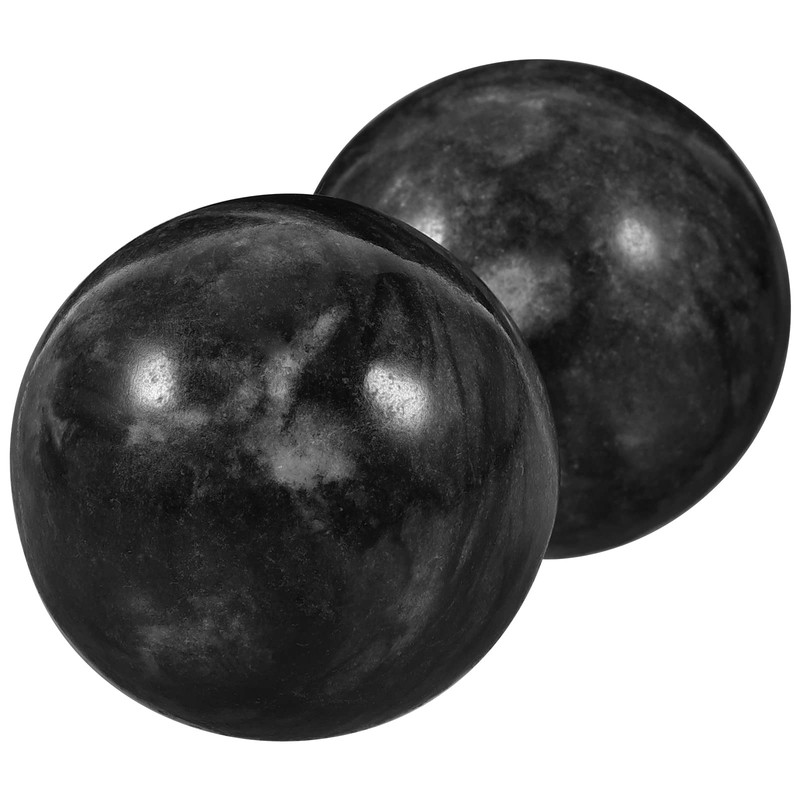 EXCEART 2 x Jade Ball Marble Hand Balls Chinese Health