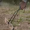 Fire Tong Insulated Wooden Handle Enhanced Grip Log Grabber Firewood