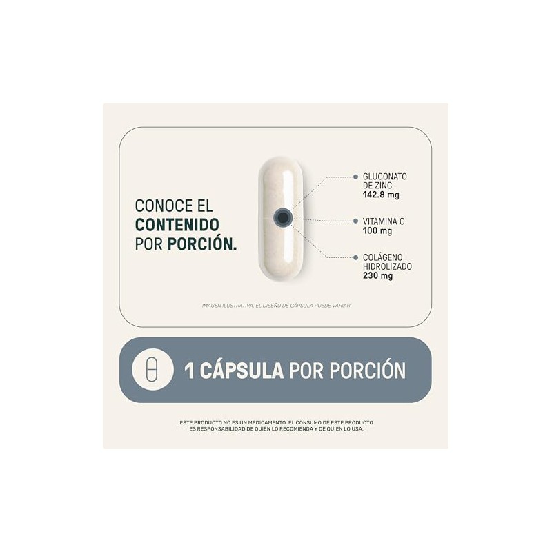 Life 360 Zin Blend 240 Cápsulas Colágeno Hidrolizado Vitamina Gluconato