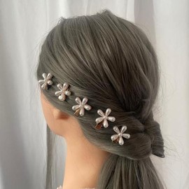 Flower pearl hair clip, single flower / 플라워 진주 집게핀 한송이