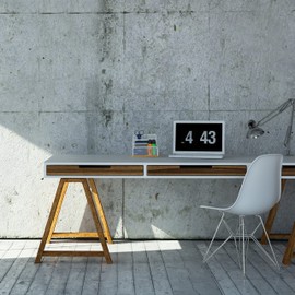 Relaxdays Letter Holder, Metal and Bamboo, 3 Compartments, H x W x D: 15 x 18.5 x 10 cm, Desk Letter Tray, Letter Stand, White/Natural