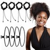 8 Pcs Adjustable Hair Ties, Black Satin Hair Tie Loc