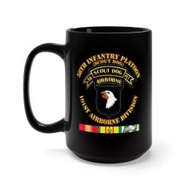 MIP Black Mug 15oz - Army - 58th Infantry Platoon - Scout Dog - w VN SVC