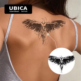 UBICA Tattoo,Semi-permanent Tattoos,2 Sheets Fake Tattoo,Realistic Tattoos Non-Reflective,Waterproof For 1-2 Weeks,angel Tattoos 4.7x6.8in