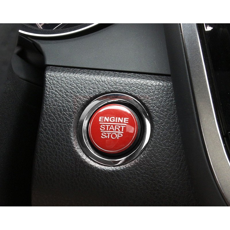 iJDMTOY Gloss Red Keyless Engine Push Start Button Cover Compatible