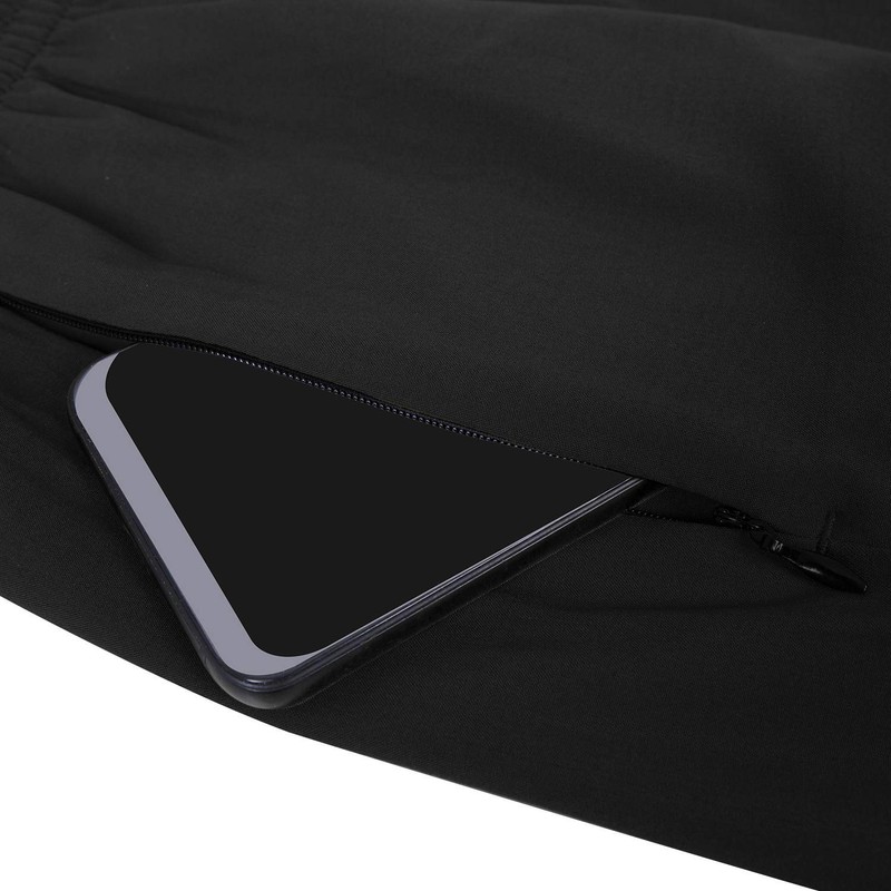 Men's Quick-Drying Sports Shorts with Zip Pockets, black, m