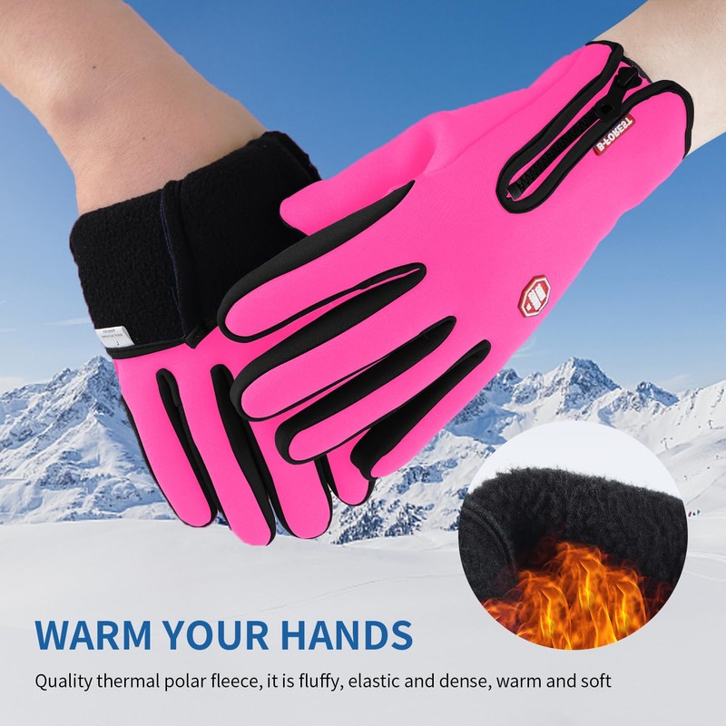 RooRuns Winter Gloves - Lightweight Touchscreen Thermal Gloves for Cycling,