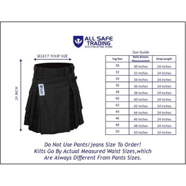 Allsafe Traders Men Modern Hybrid Tartan Kilt with Cargo Pocket, Utility Kilt (Blue Ramsay, 40 Inch Belly Button)