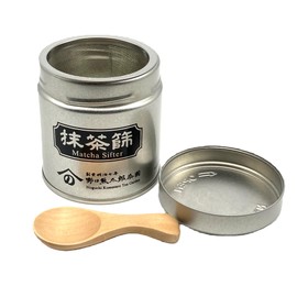 Matcha Sieve Can (Sifter Can), Tea Infuser Can, Strainer Can, Sifter Tin, Screw Can (Screw Lid), Airtight, Includes Wooden Spoon