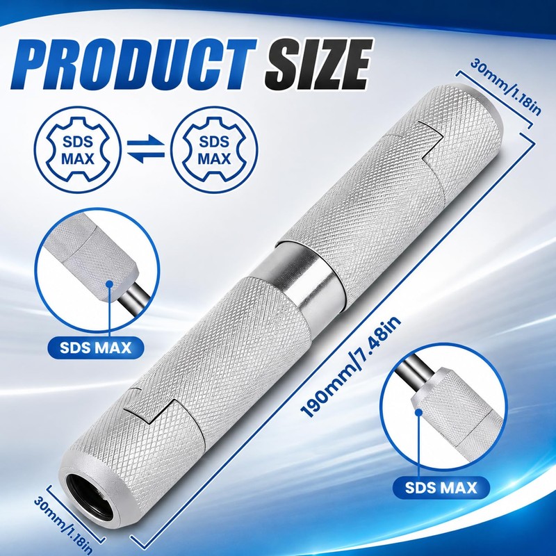 SDS Max to SDS Max Adapter, Extension Shaft Adapter 190MM