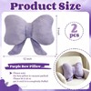 2Pcs Purple Bow Pillow, Throw Pillows Soft Bow Decorative Pillows,