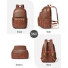 Bluome Work Backpack for Women Men, Laptop Vegan Leather Backpack