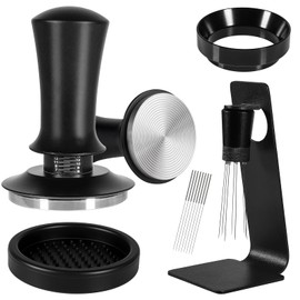Espresso Accessories Kit 51mm, Coffee Tamper with Spring Loaded Calibration, WDT Tool and Dosing Funnel Set Fits Espresso Machine Press and 51mm Portafilters