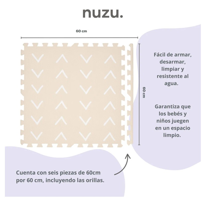 Tapete Para Bebé Flechas Blancas Espacio Seguro Y Suave