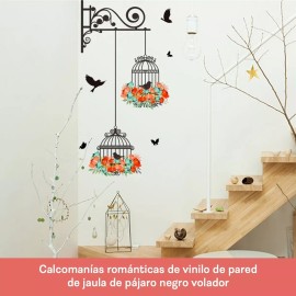 Mebix TRD Sticker Vinil Decorativo Pegatina De Pared Jaula De Pájaros Color Colorido