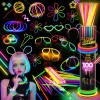 Pack de 100 Pulseras Neón Luminosas y Fluorescentes con Conectores