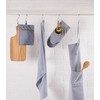 DII 100% Cotton Solid Chambray Kitchen Set, Potholders, Blue, 2