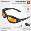 BELINOUS Polarized Motorcycle Riding Glasses Goggles for Men Foam Padding,