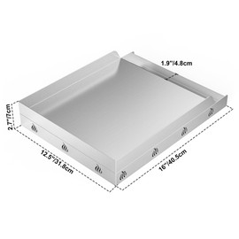 Onlyfire Stainless Steel BBQ Cooking Griddle, Universal Flat Top Griddle for Most Charcoal/Gas Grills, Camping, Tailgating, and Parties, 12.5"×16"