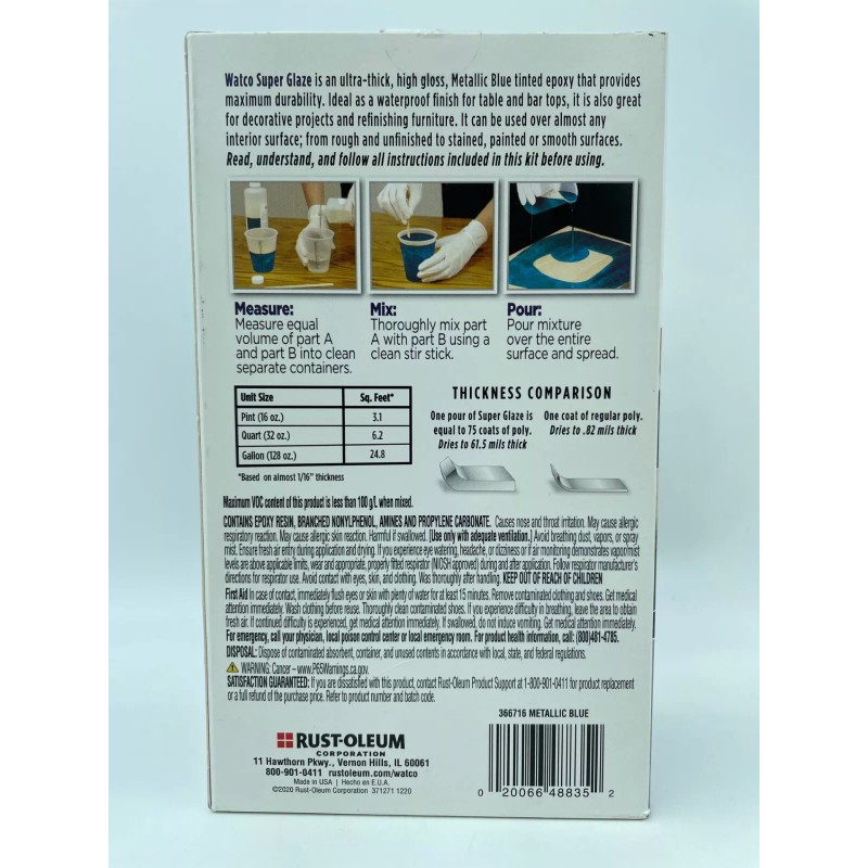 RUST-OLEUM Watco Metallic Blue Super Glaze High Gloss Epoxy 366716