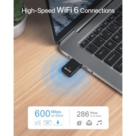BrosTrend AX900 Mini WiFi 6 USB, Adaptador WiFi para PC Compatible con Windows 11/10/7, Antena Wi-Fi USB Doble Banda 5GHz 600Mbps + 2.4GHz 286Mbps, Wi-Fi 6 Dongle, MU-MIMO, Receptor Inalámbrico USB2.0